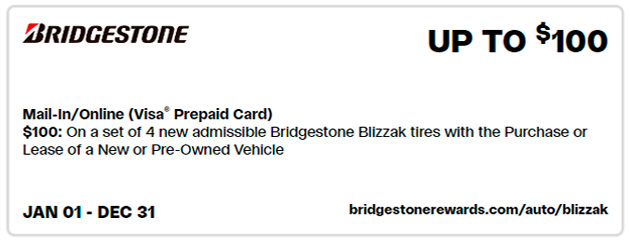 New Vehicle Rebates - Bridgestone